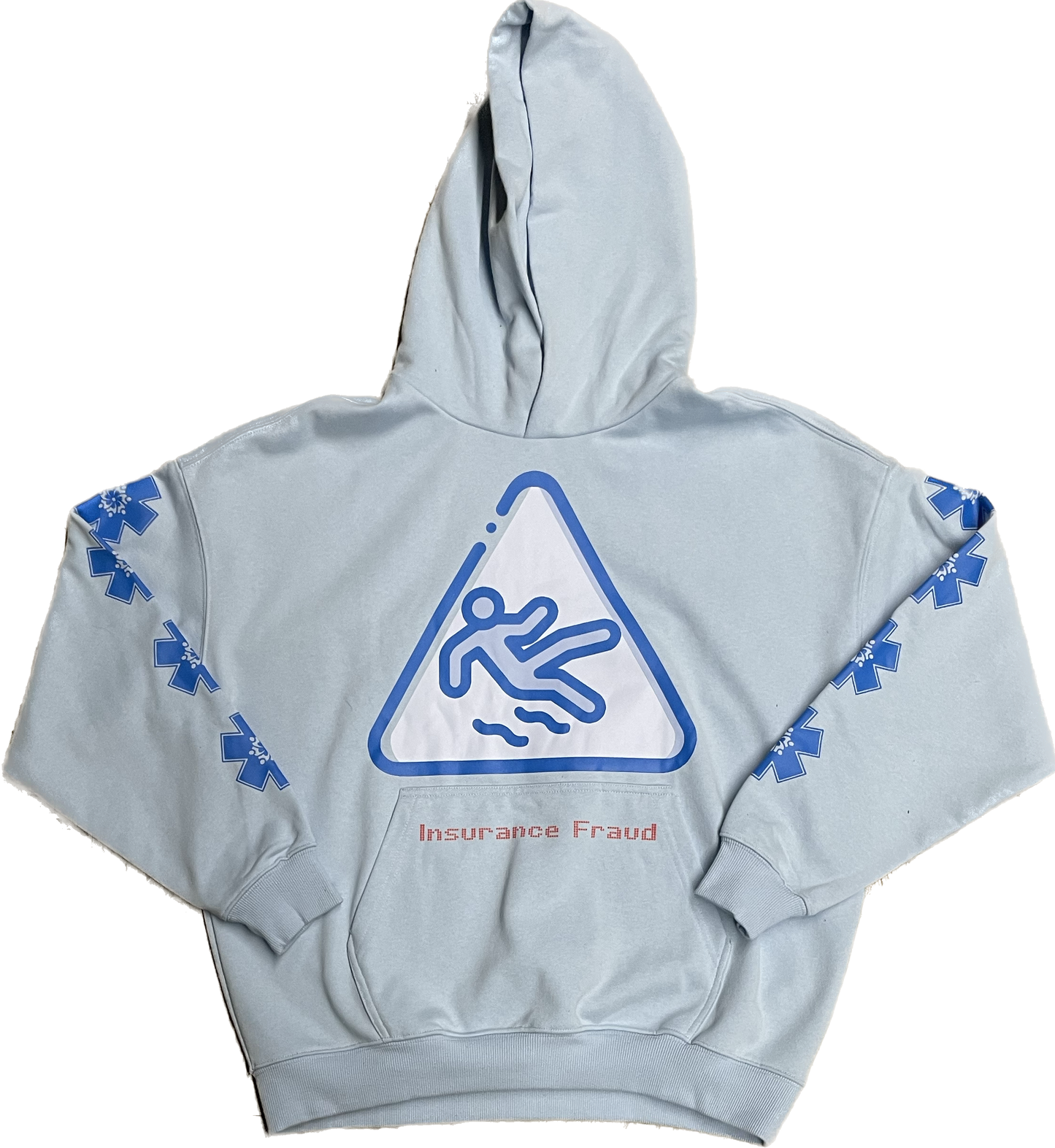 INSURANCE FRAUD HOODIE HOSPITAL BLUE
